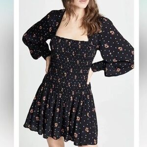Free People Two Faces Black Mini Dress